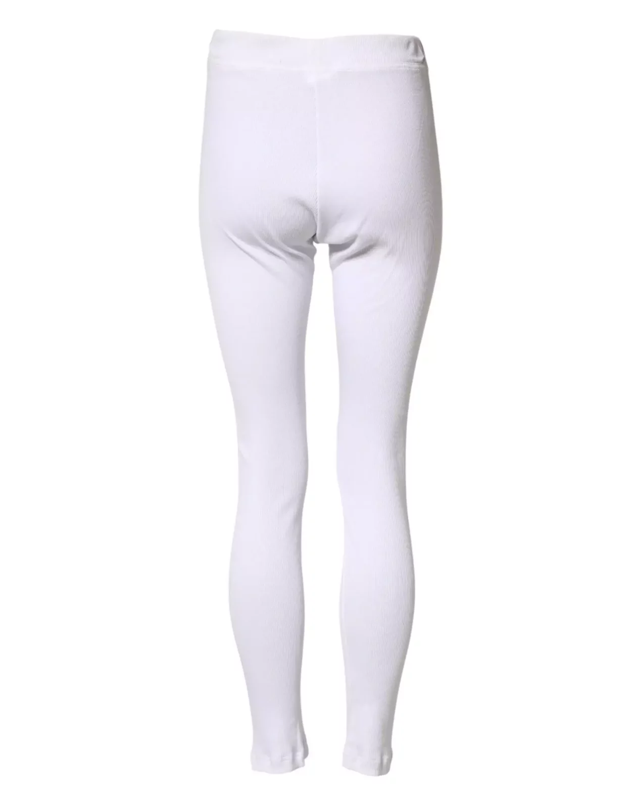 Cotton Mid Waist Tights Leggings Pants - White / IT48 | M