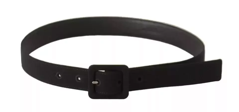 Suede Belt Square Buckle - Black / 65 cm / 26 Inches