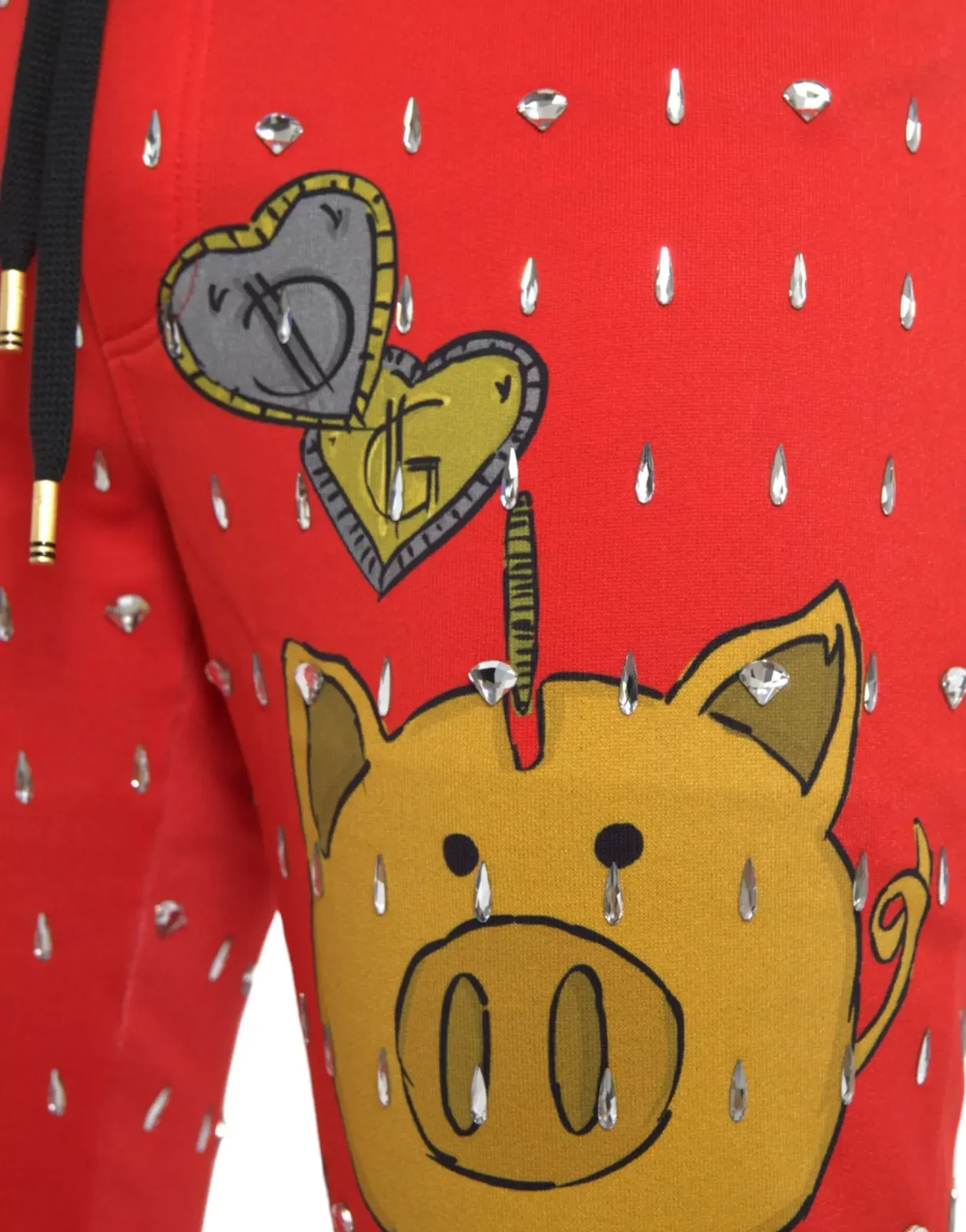 Red Crystal Joggers Piggy Bank Print - Red / IT48 | M