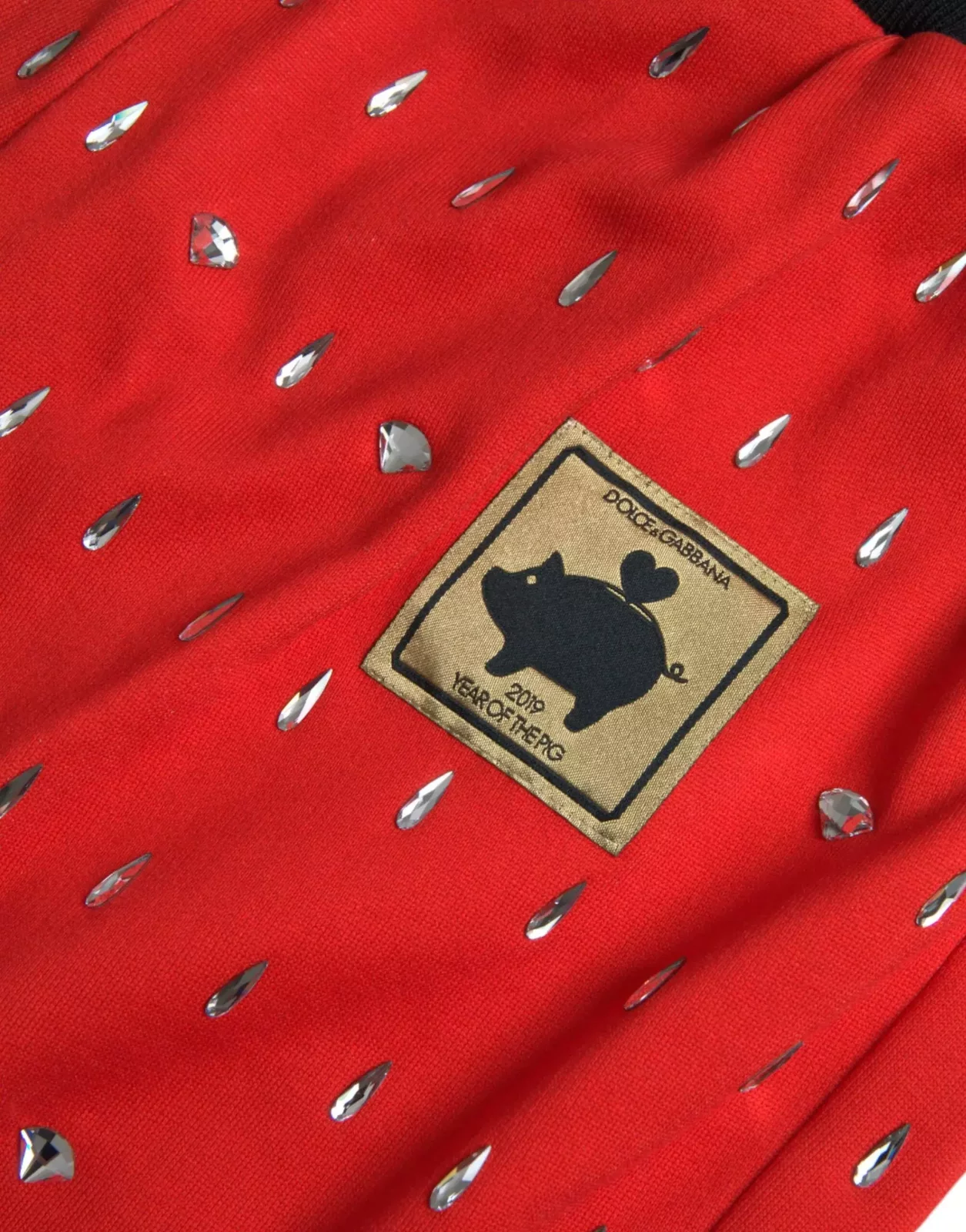 Red Crystal Joggers Piggy Bank Print - Red / IT48 | M