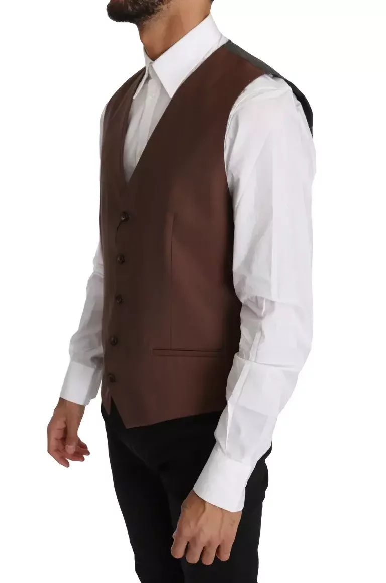Brown Wool Vest TSH2649 - Brown / IT50 | L