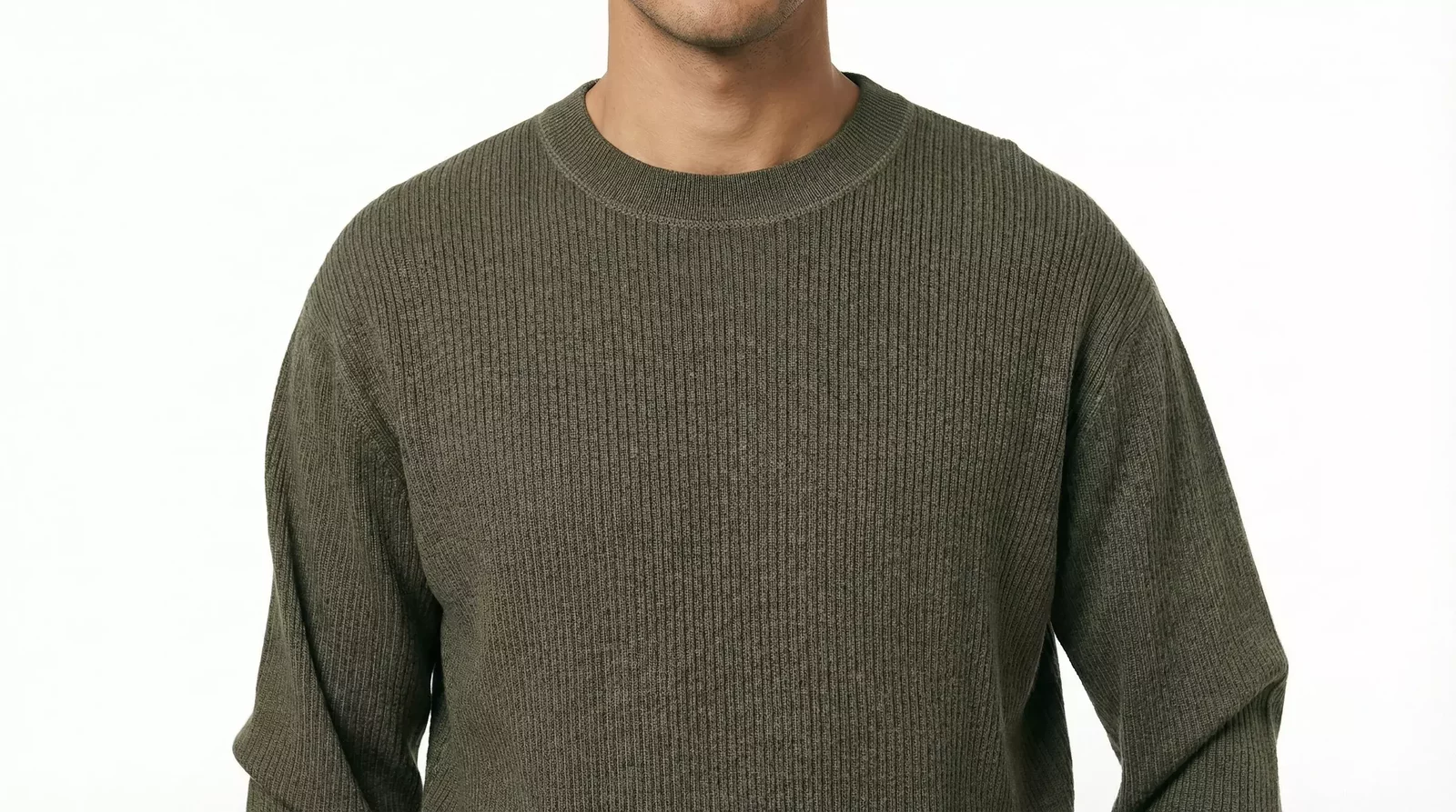 Ribbed Knit Sweater TSH84759 - Green / IT48 | M