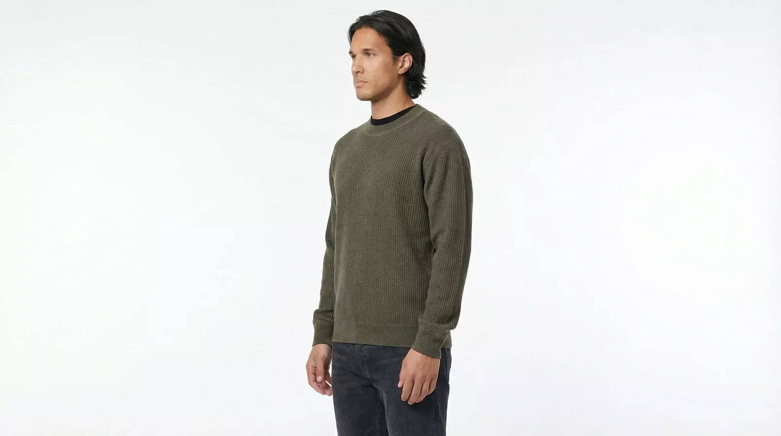 Ribbed Knit Sweater TSH84759 - Green / IT48 | M