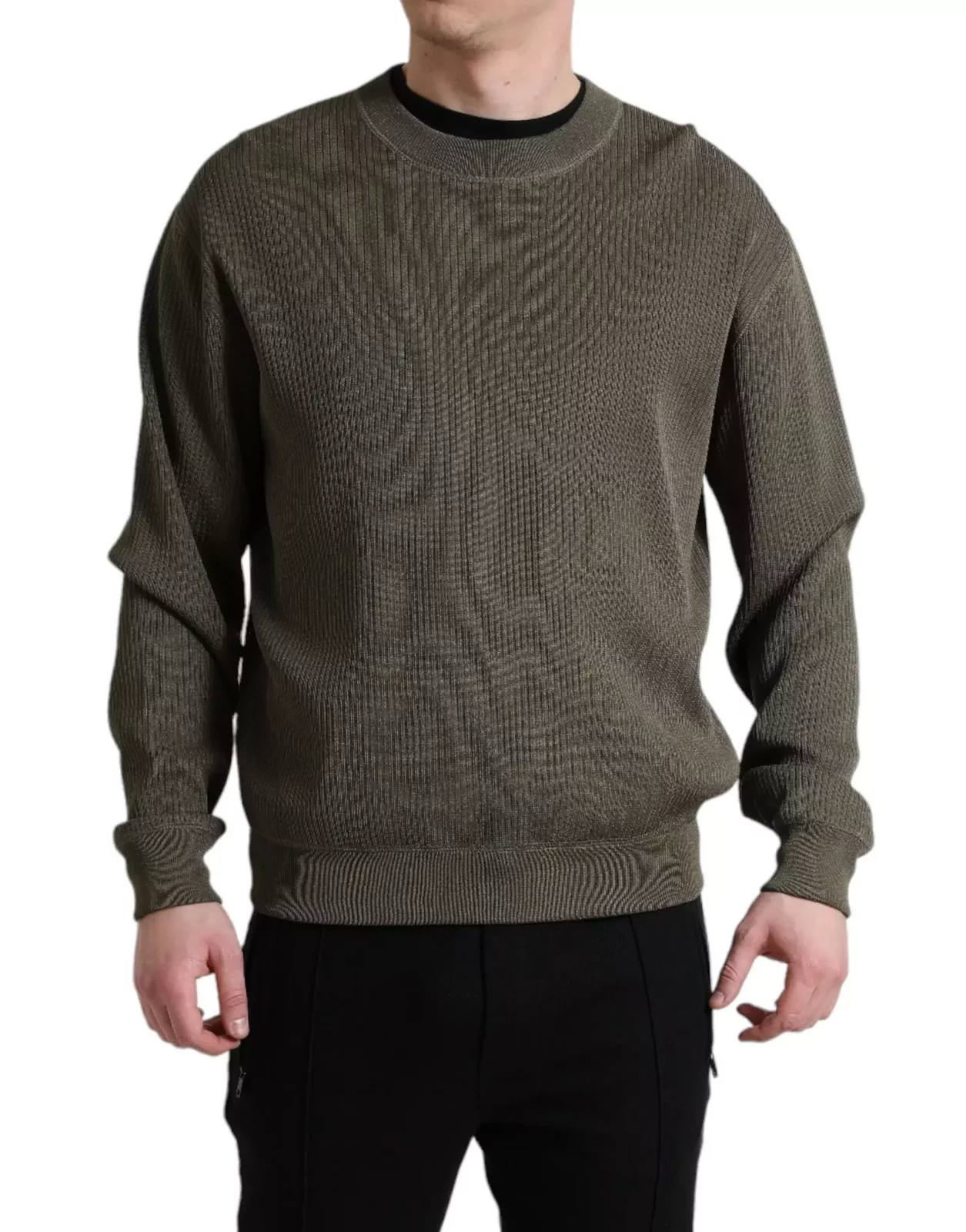 Ribbed Knit Sweater TSH84759 - Green / IT48 | M