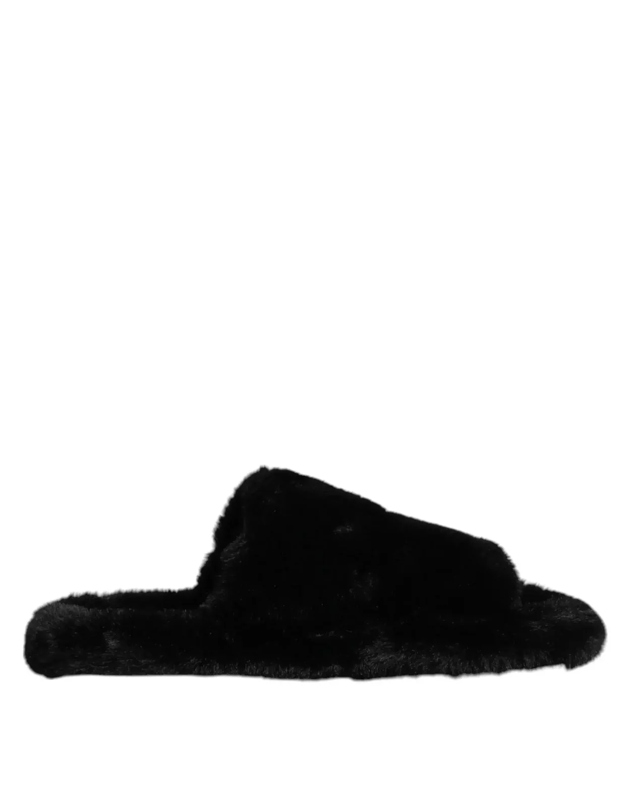 Polyester Velvet Slides with Leather Outer Sole - Black / EU39/US6