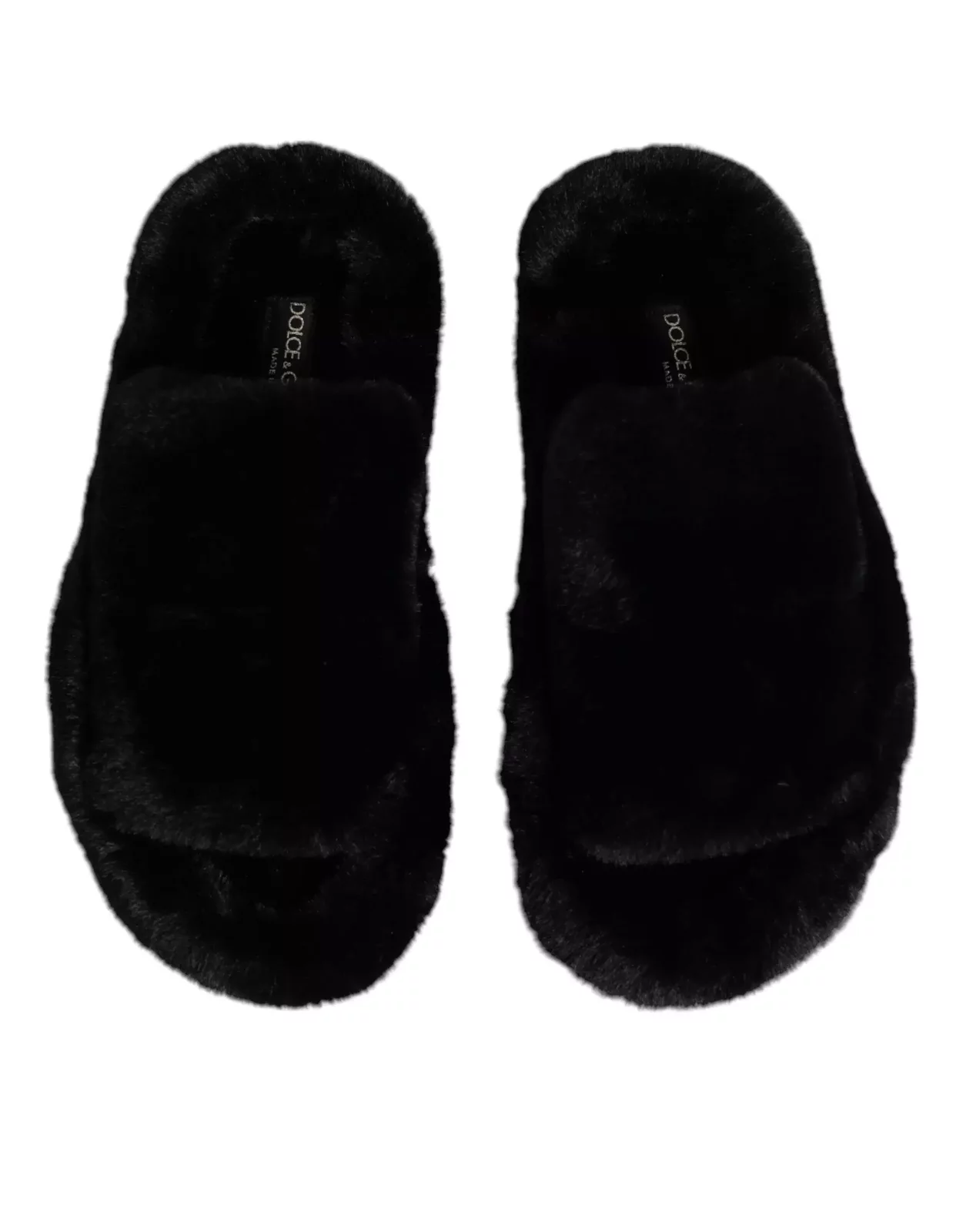 Polyester Velvet Slides with Leather Outer Sole - Black / EU39/US6