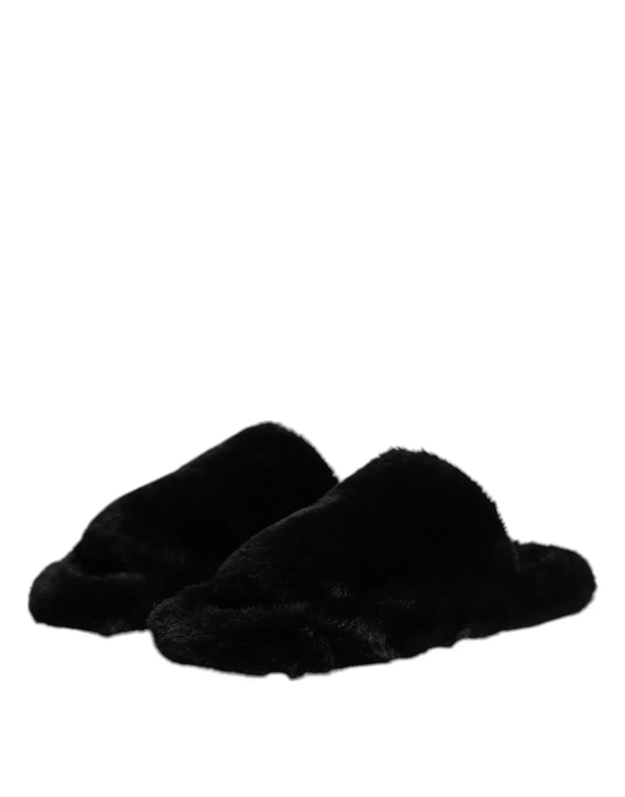 Polyester Velvet Slides with Leather Outer Sole - Black / EU39/US6