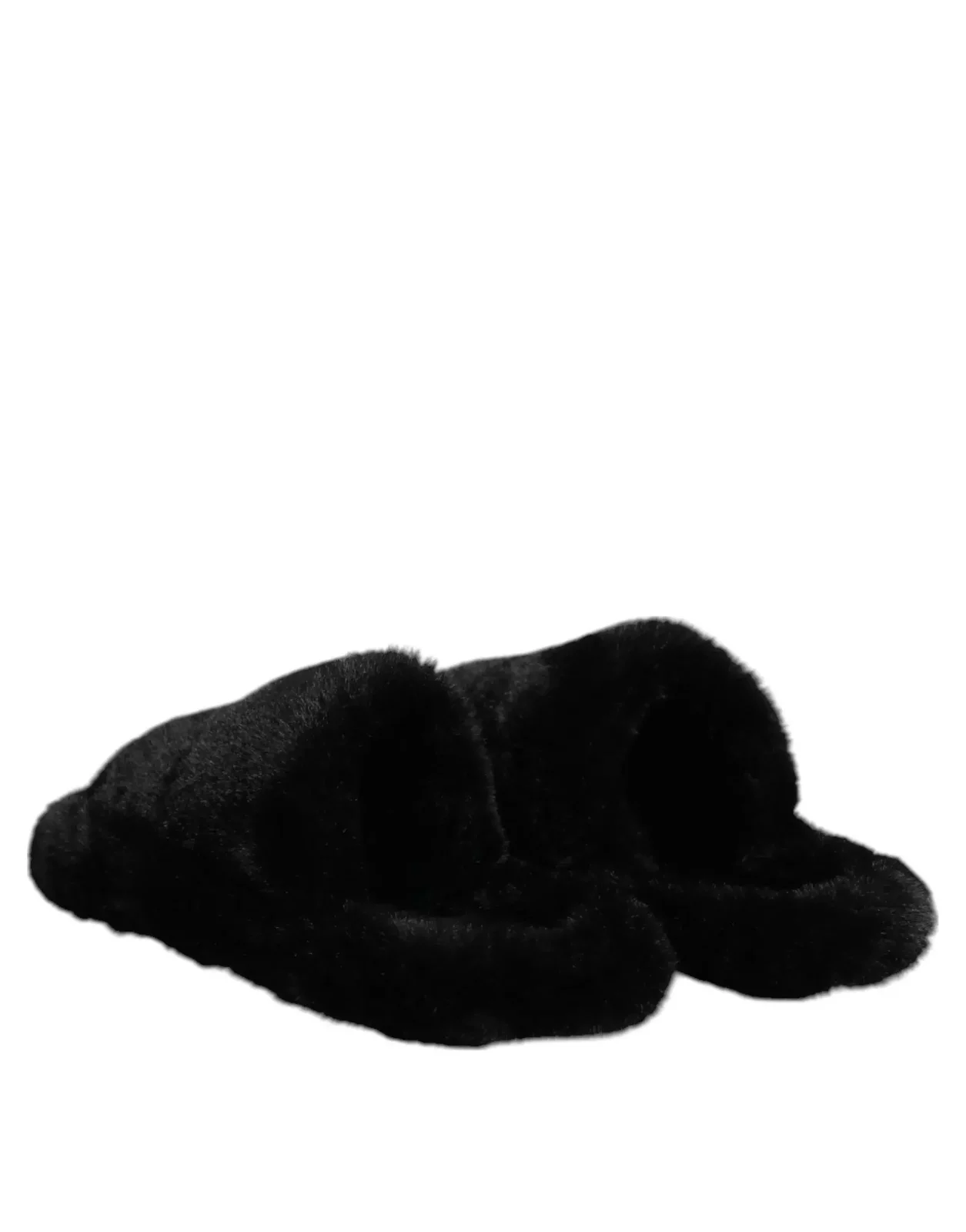 Polyester Velvet Slides with Leather Outer Sole - Black / EU39/US6