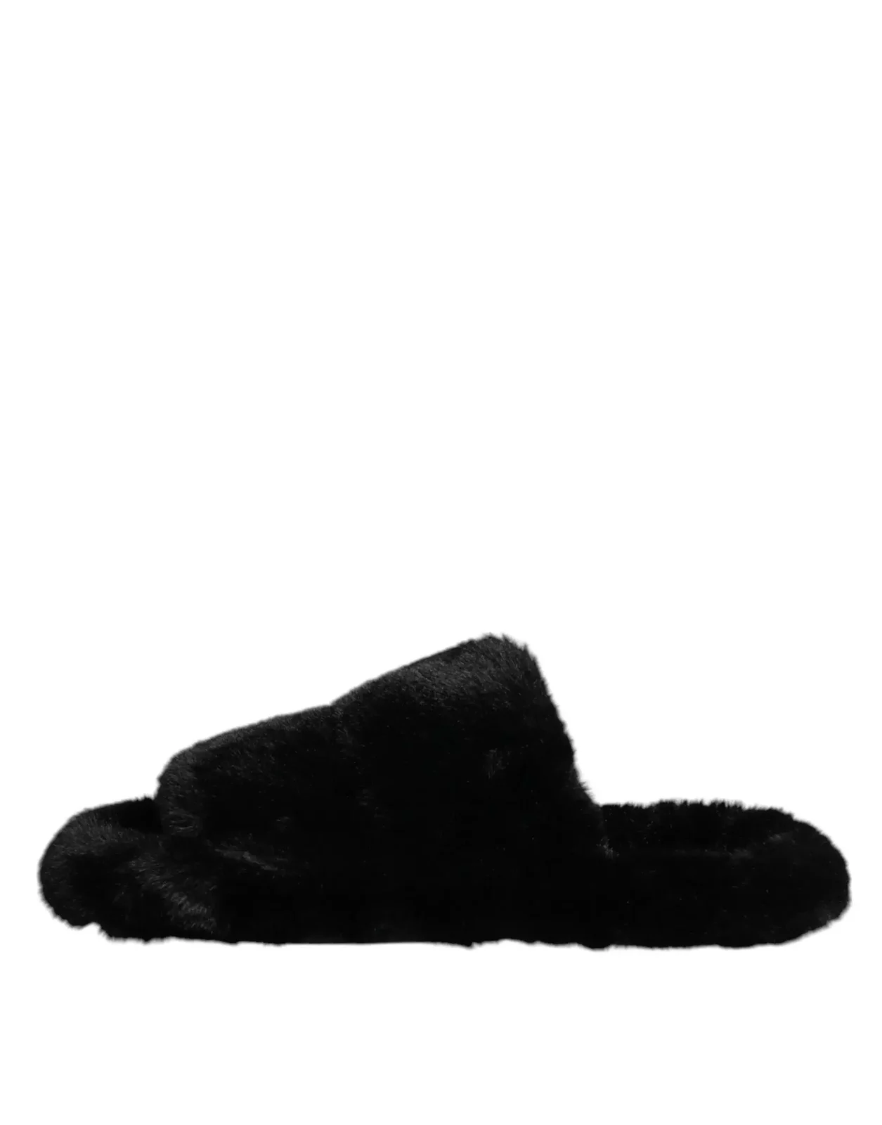 Polyester Velvet Slides with Leather Outer Sole - Black / EU39/US6
