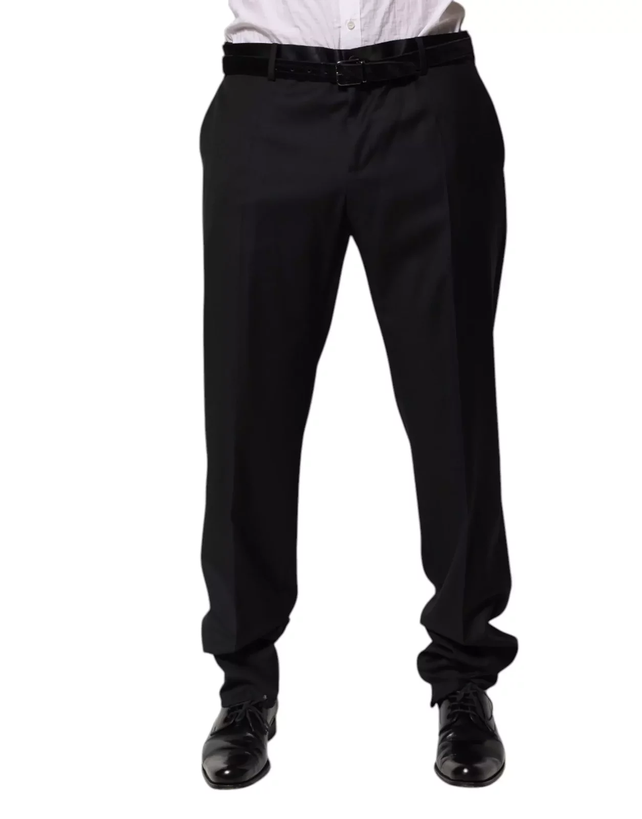 Luxury Wool Formal Dress Trousers - Tailored in Italy - Black / IT56 | XXL