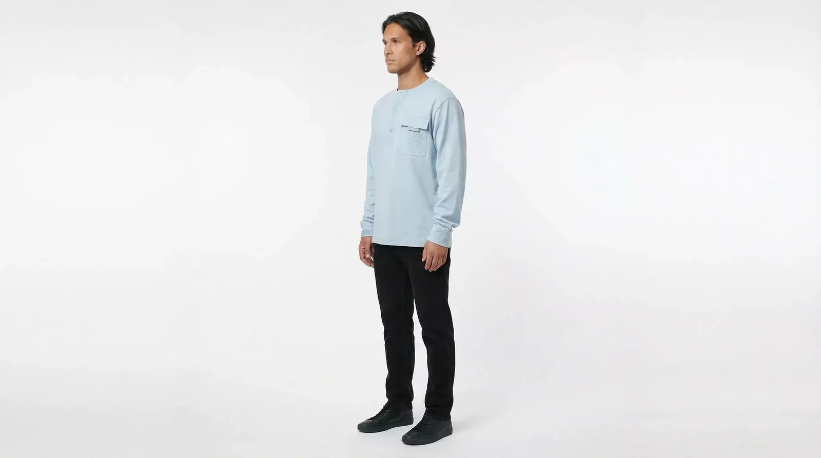 Long Sleeve Henley Shirt TSH84730 - Light Blue / IT48 | M