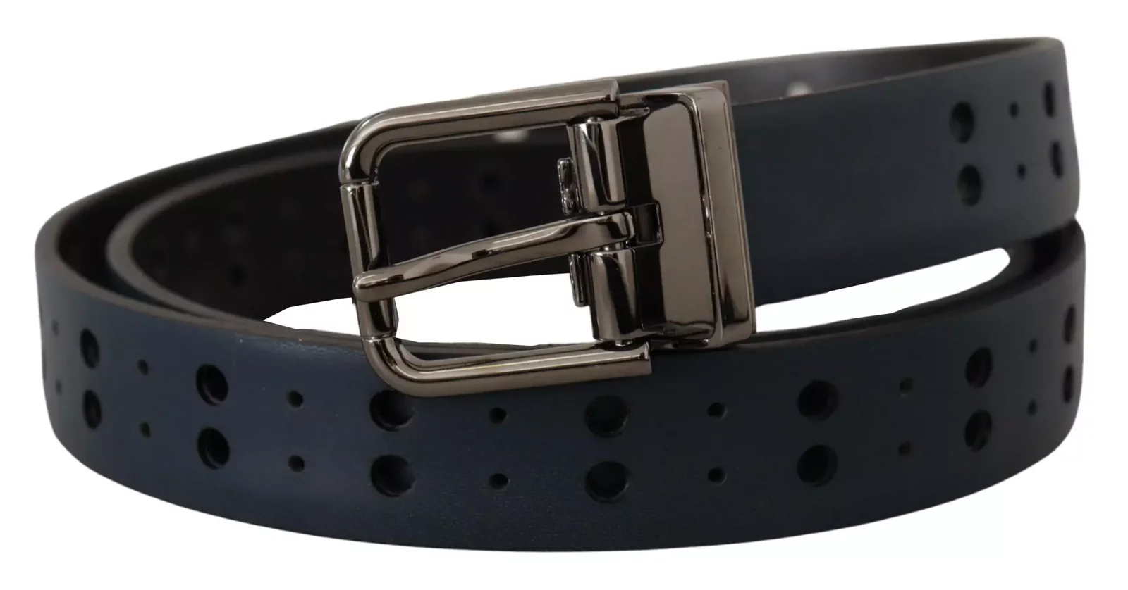 Perforated Leather Belt Blue - Blue / 90 cm / 36 Inches