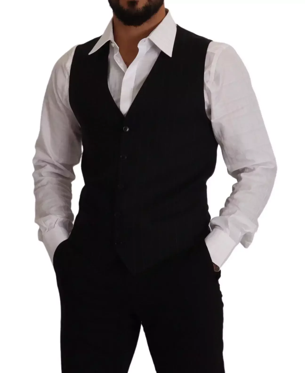 Classic Fit Pinstripe Vest - Blue / IT48 | M