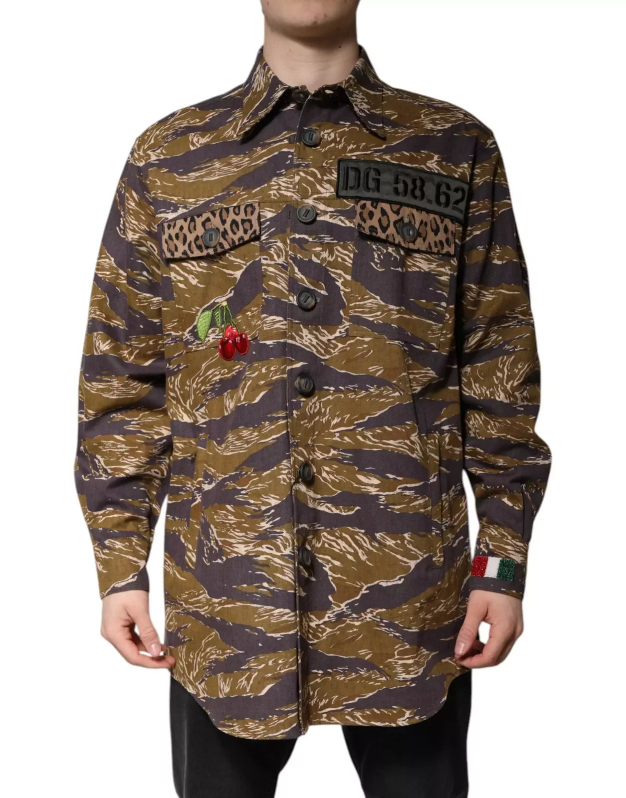 Camo LongSleeve Shirt with Cherry Detail - Brown / IT48 | M