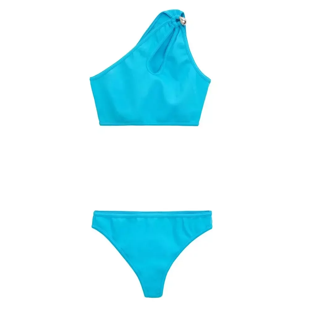 OneShoulder Bikini Set - Turquoise / S