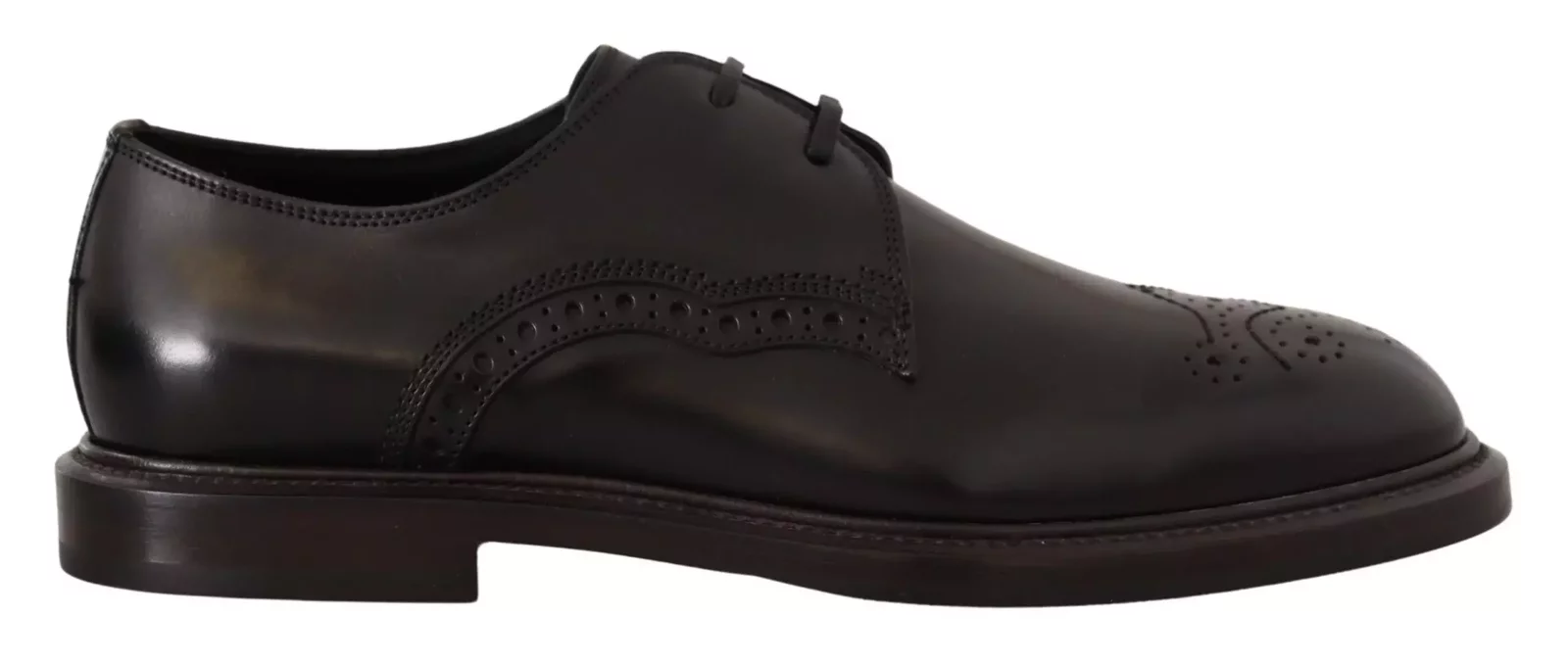 Leather Derby Brogue Oxfords - Black / EU39/US6