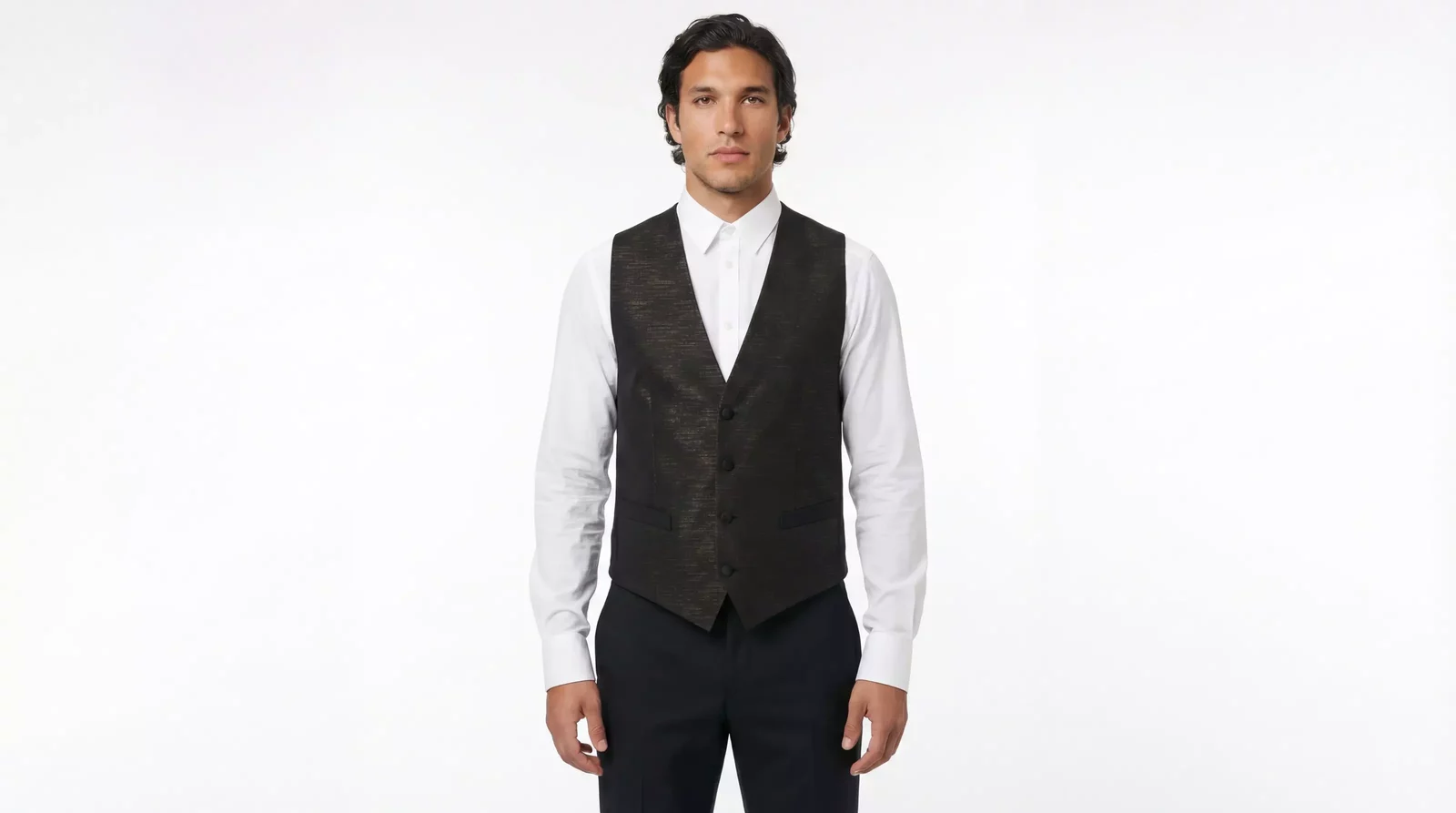 Black and Gold Vest Formal Style - Black / IT48 | M
