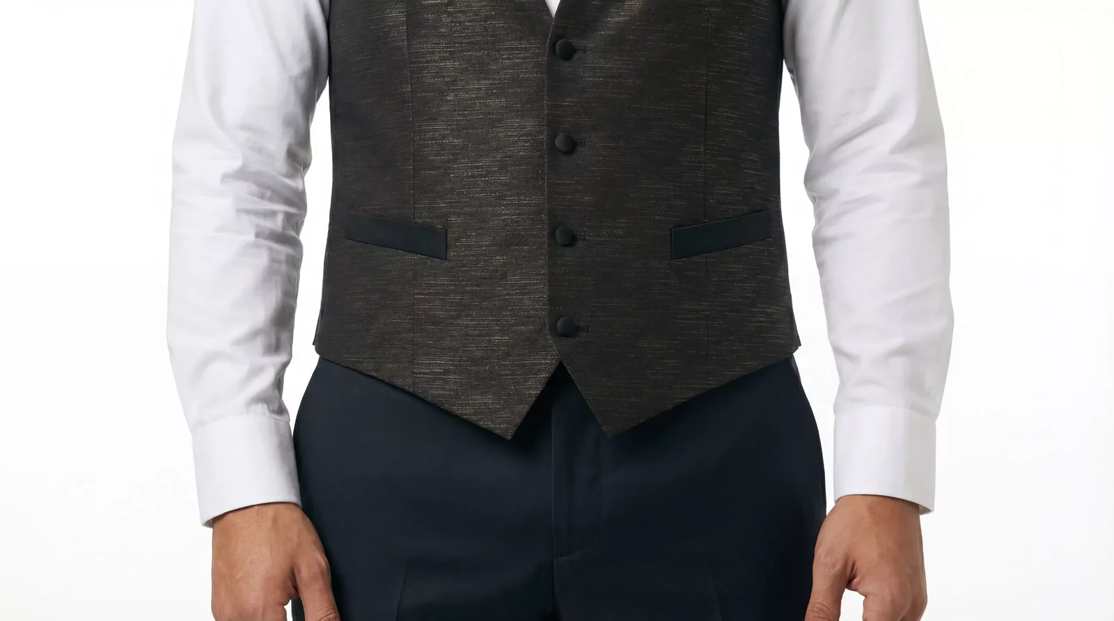 Black and Gold Vest Formal Style - Black / IT48 | M
