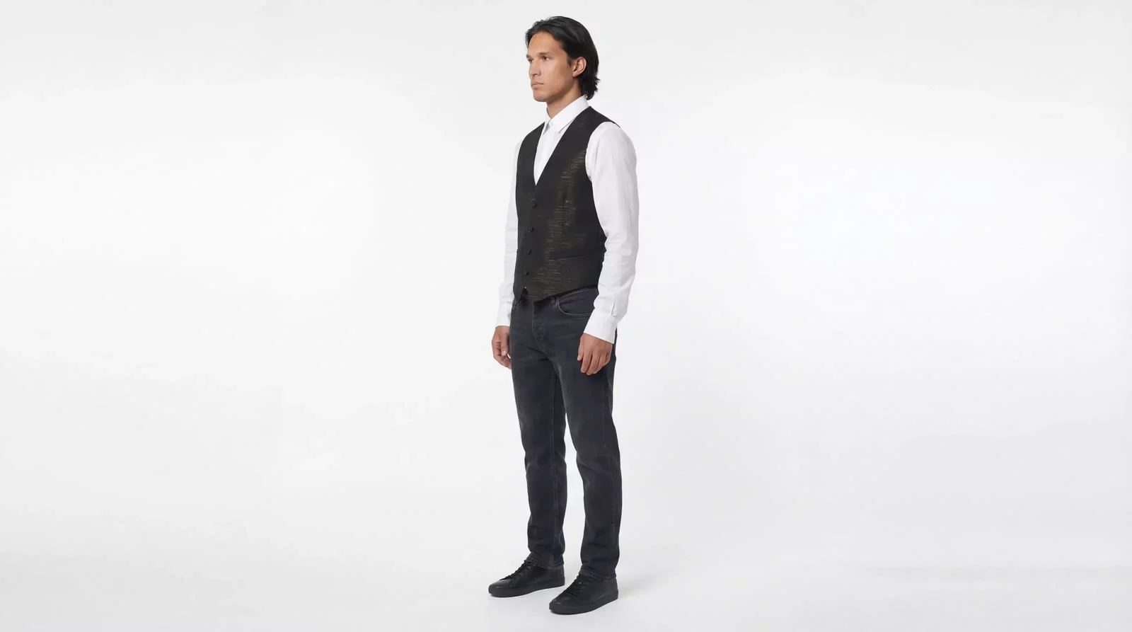 Black and Gold Vest Formal Style - Black / IT48 | M