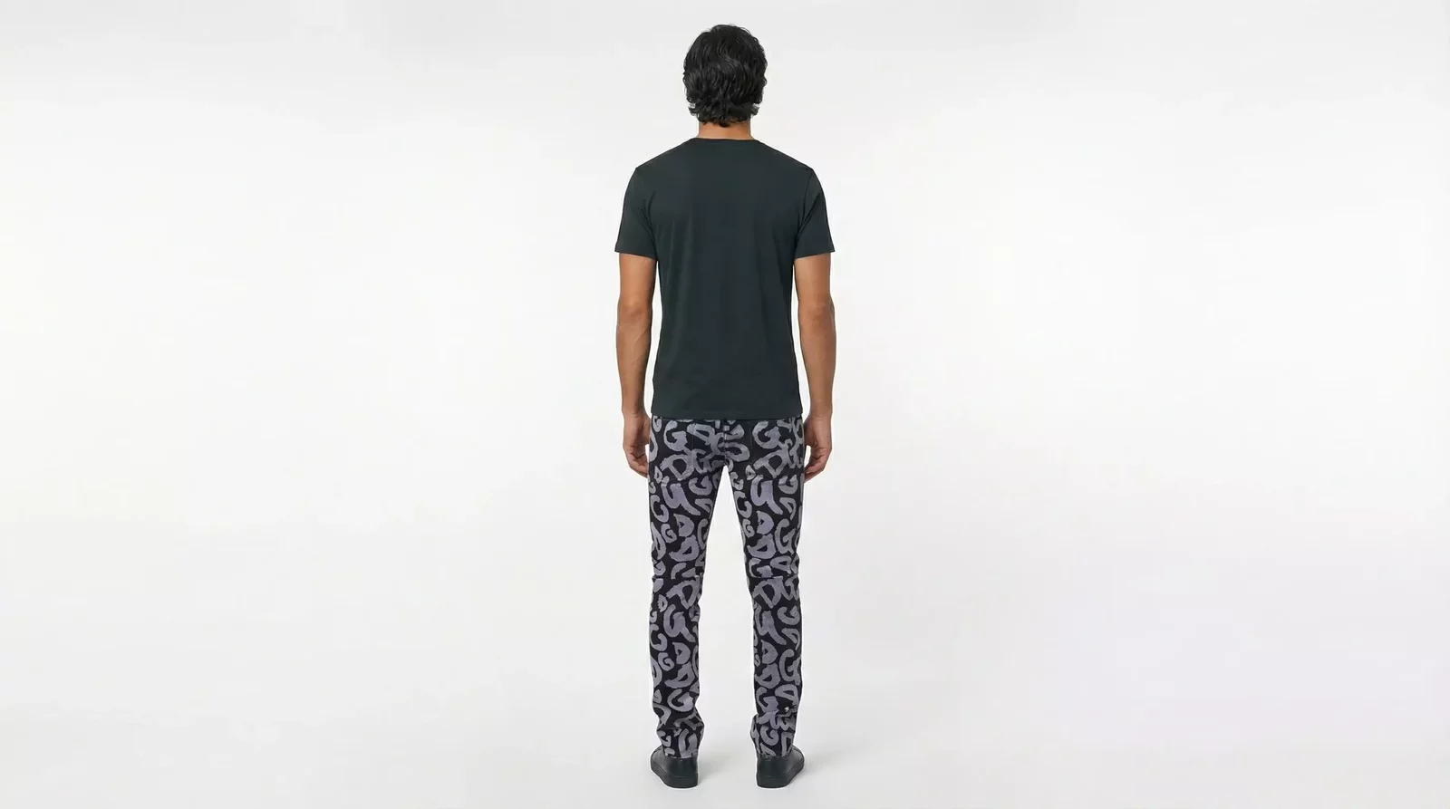 Skinny Graffiti Print Jeans - Black / IT48 | M