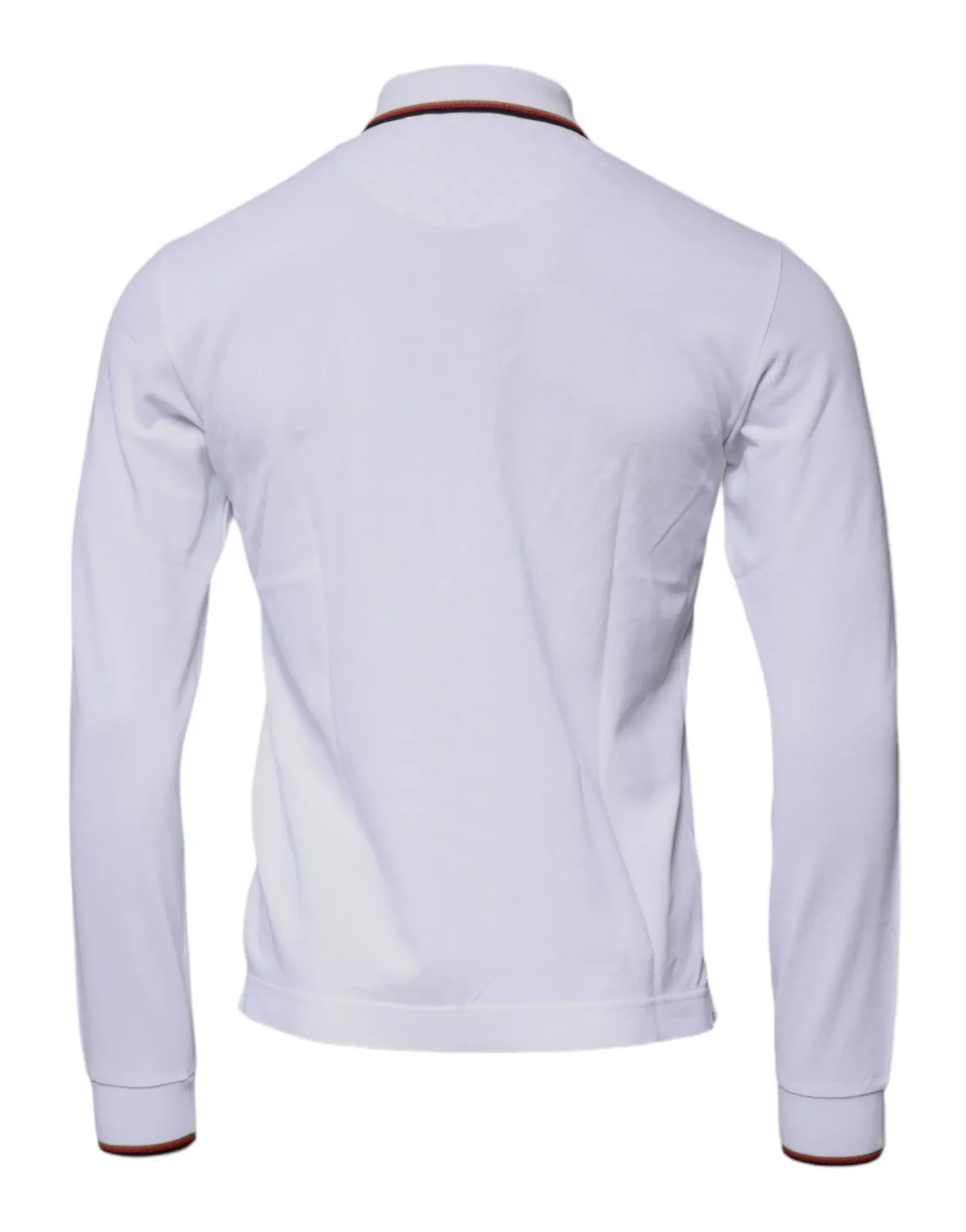 Long Sleeve Zip Polo Shirt Crown Detail - White / IT44 | XS
