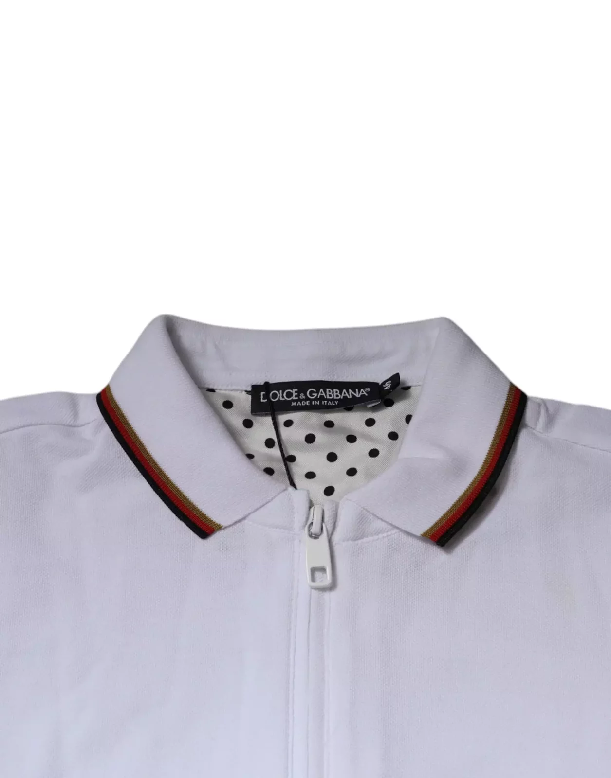 Long Sleeve Zip Polo Shirt Crown Detail - White / IT44 | XS