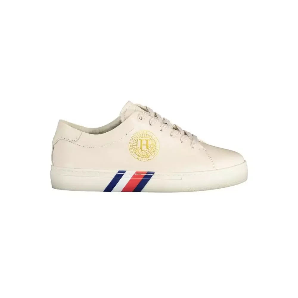Leather LowTop Sneakers Casual Design - Beige / EU40/US10