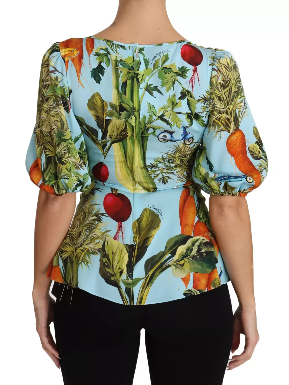 Dolce  Gabbana Vegetable Print Silk Top TSH3126 - Multicolor / IT36 | XS