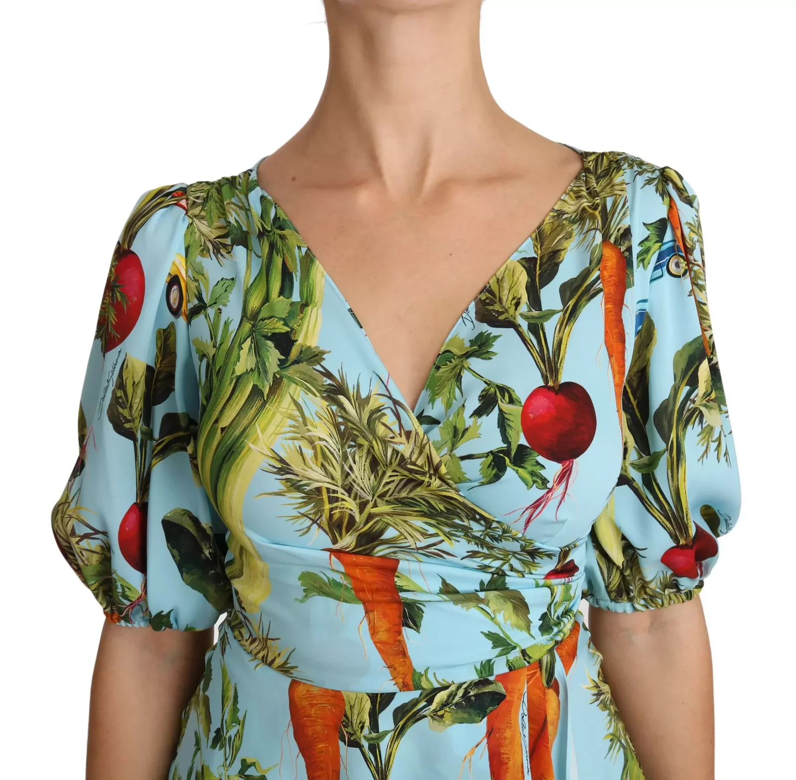 Dolce  Gabbana Vegetable Print Silk Top TSH3126 - Multicolor / IT36 | XS