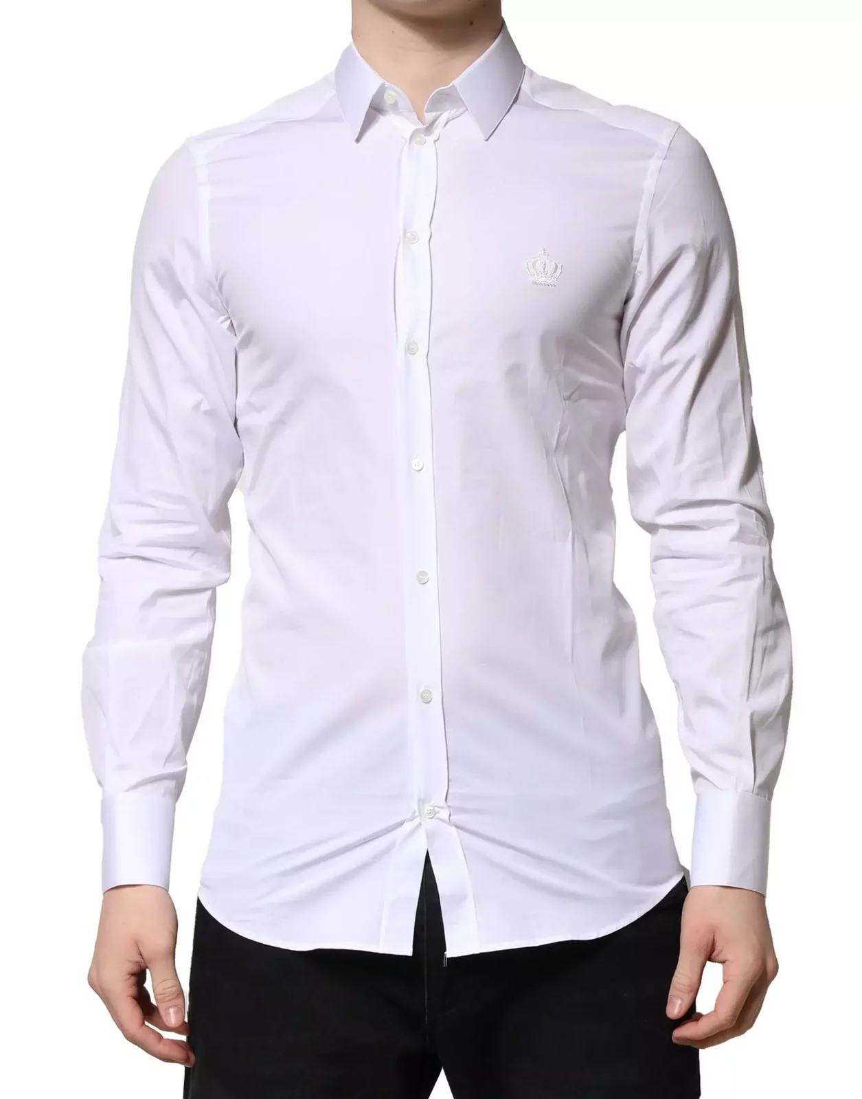 Slim Fit Cotton Dress Shirt - White / IT38 | XS