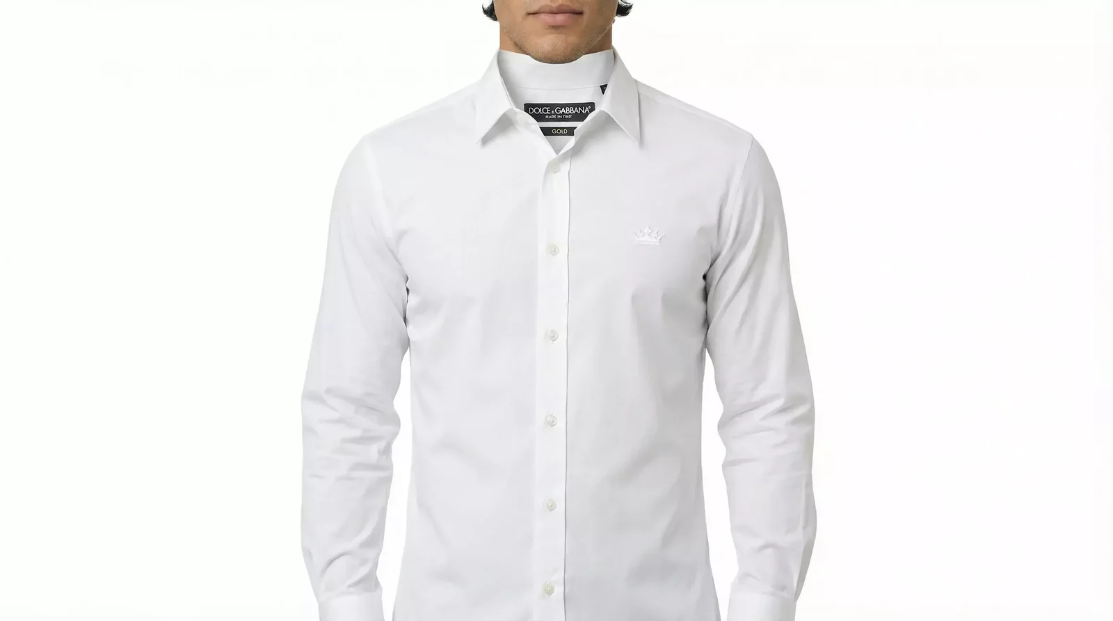 Slim Fit Cotton Dress Shirt - White / IT38 | XS
