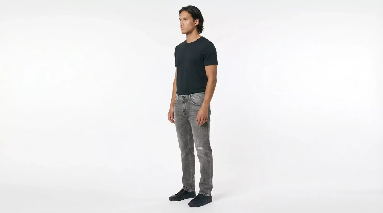 Slim Fit Distressed Jeans - Gray / IT44 | XS