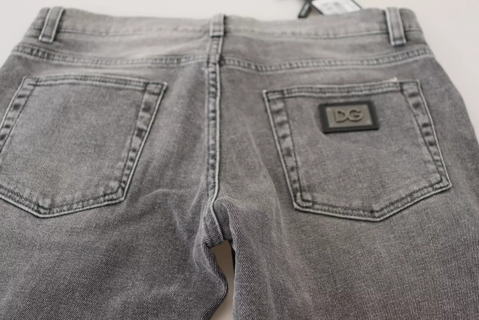 Slim Fit Distressed Jeans - Gray / IT44 | XS