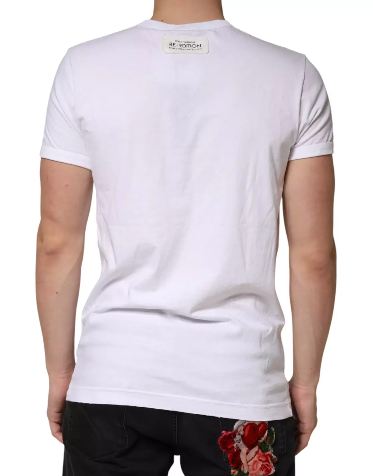 Striped Cotton Crew Neck Tee - White / IT52 | XL