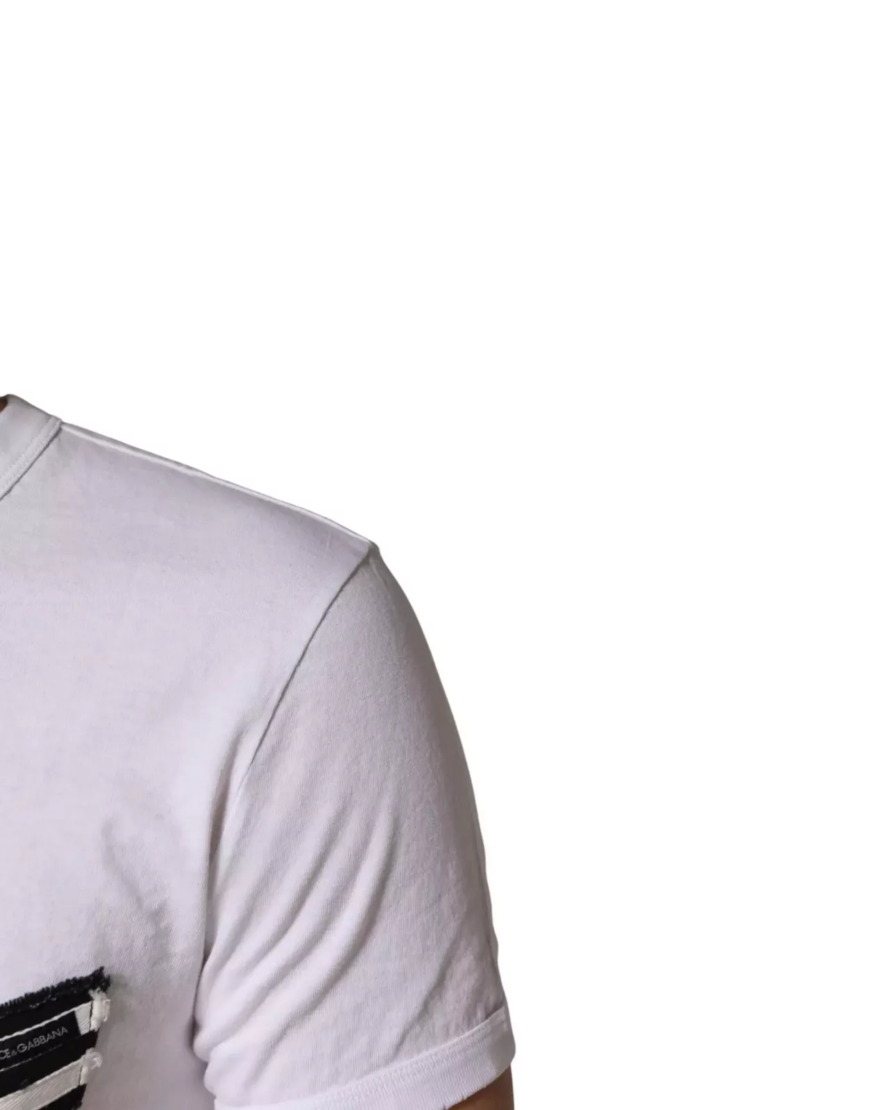 Striped Cotton Crew Neck Tee - White / IT52 | XL