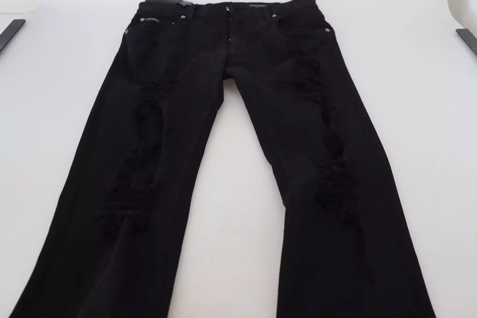 Ripped Slim Fit Jeans - Black / IT48 | M