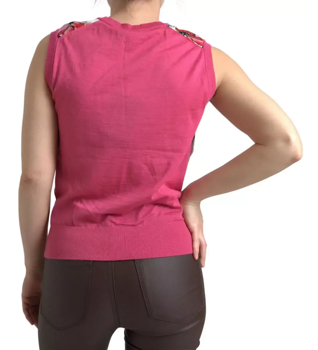 Floral Quilted Sleeveless Top - Multicolor / IT36|XXS
