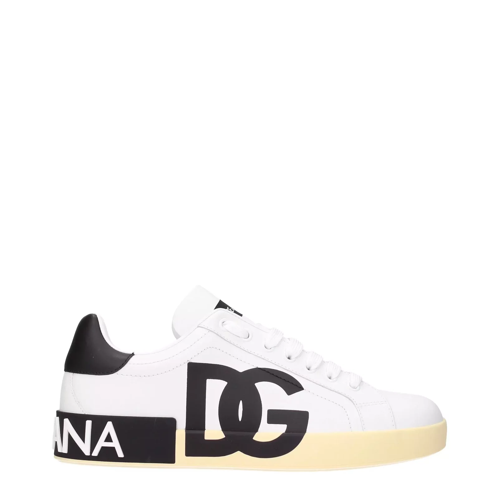 Leather Sneakers with Front Side and Back Logo - White / EU40/US7