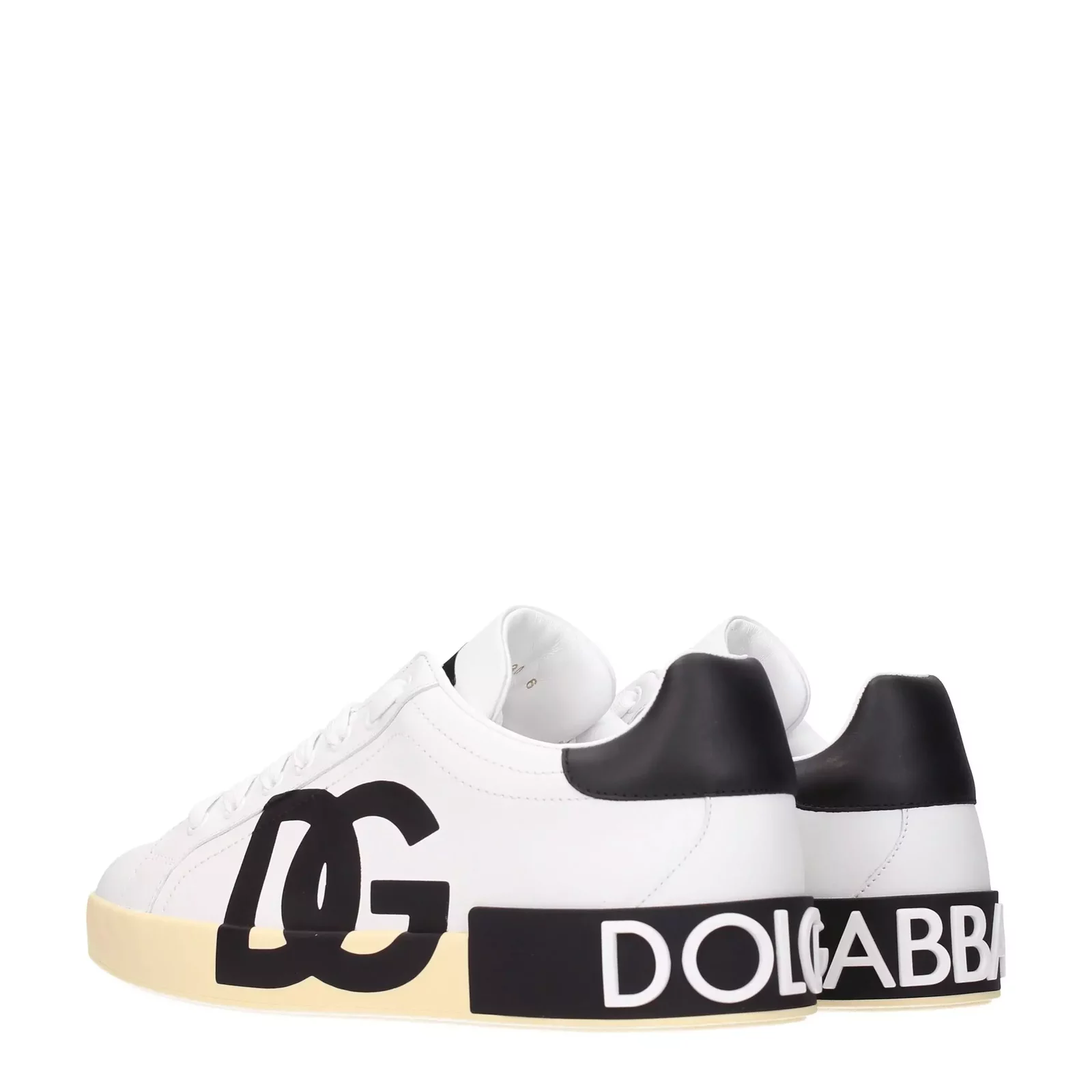 Leather Sneakers with Front Side and Back Logo - White / EU40/US7