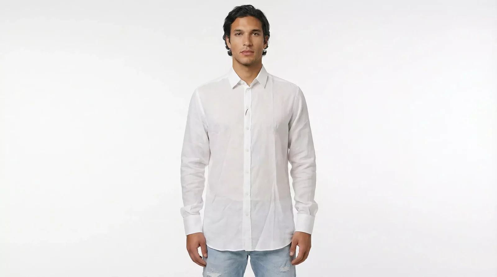 White Linen Shirt Classic Fit - White / IT40 | M