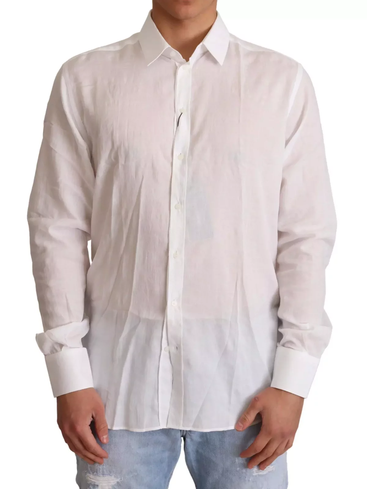 White Linen Shirt Classic Fit - White / IT40 | M
