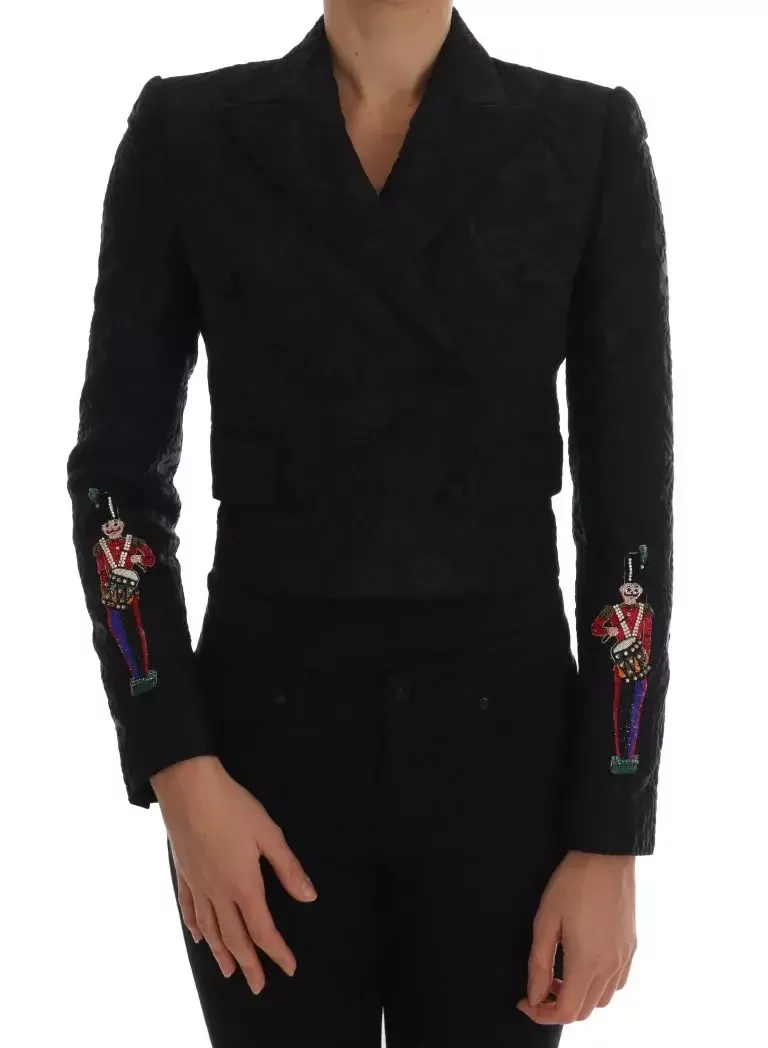 Cropped Blazer Toy Soldier Detail - Black / IT42|M