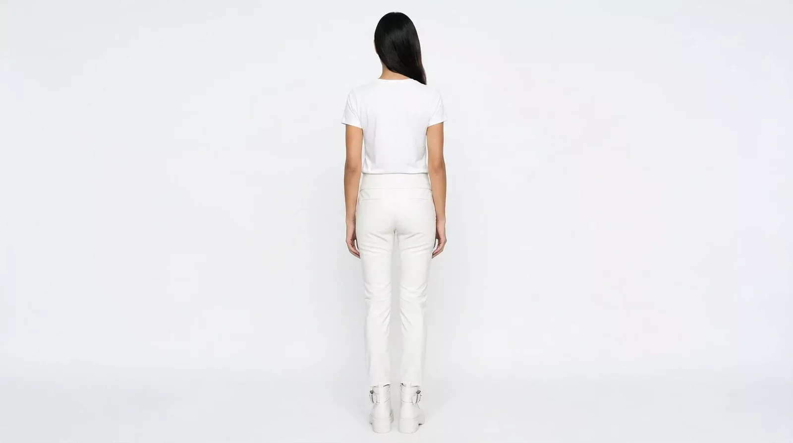 High Waist Polyurethane Tapered Pants - Black / IT40|S