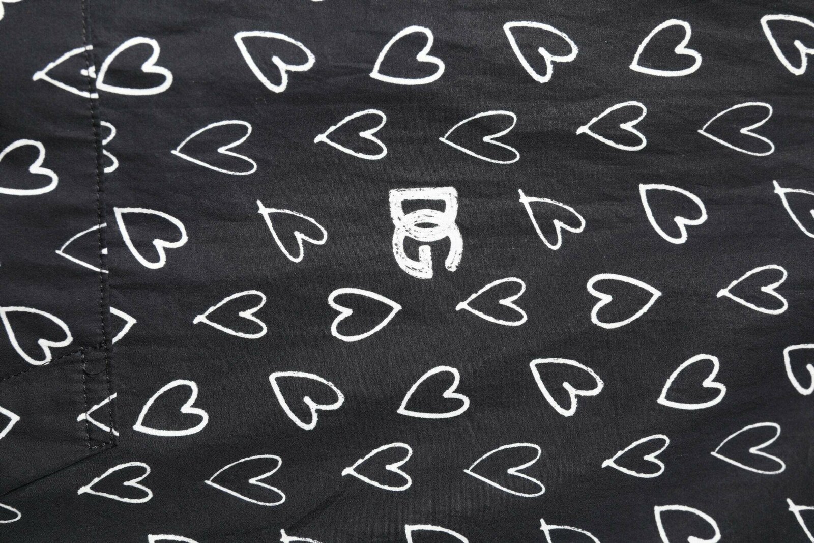 Heart Print ZipUp Jacket - Black / IT52 | XL