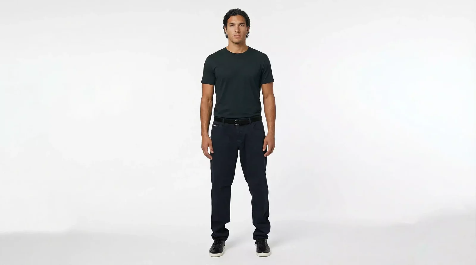 Tapered Denim Jeans with Crown Embroidery and Zipper Closure - Black / IT58 | XXL