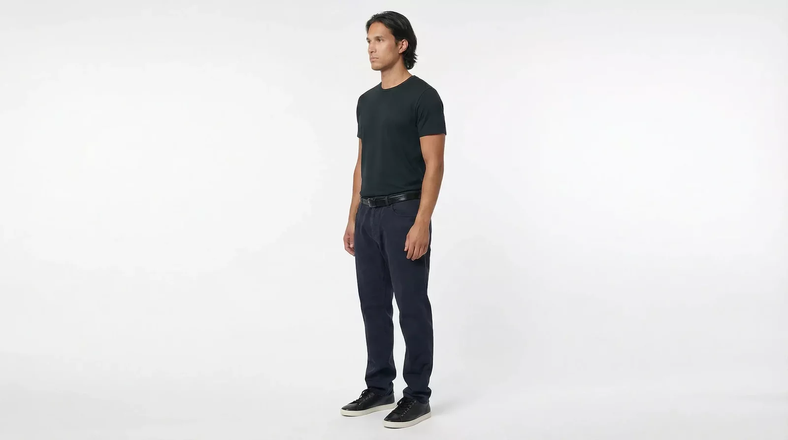 Tapered Denim Jeans with Crown Embroidery and Zipper Closure - Black / IT58 | XXL