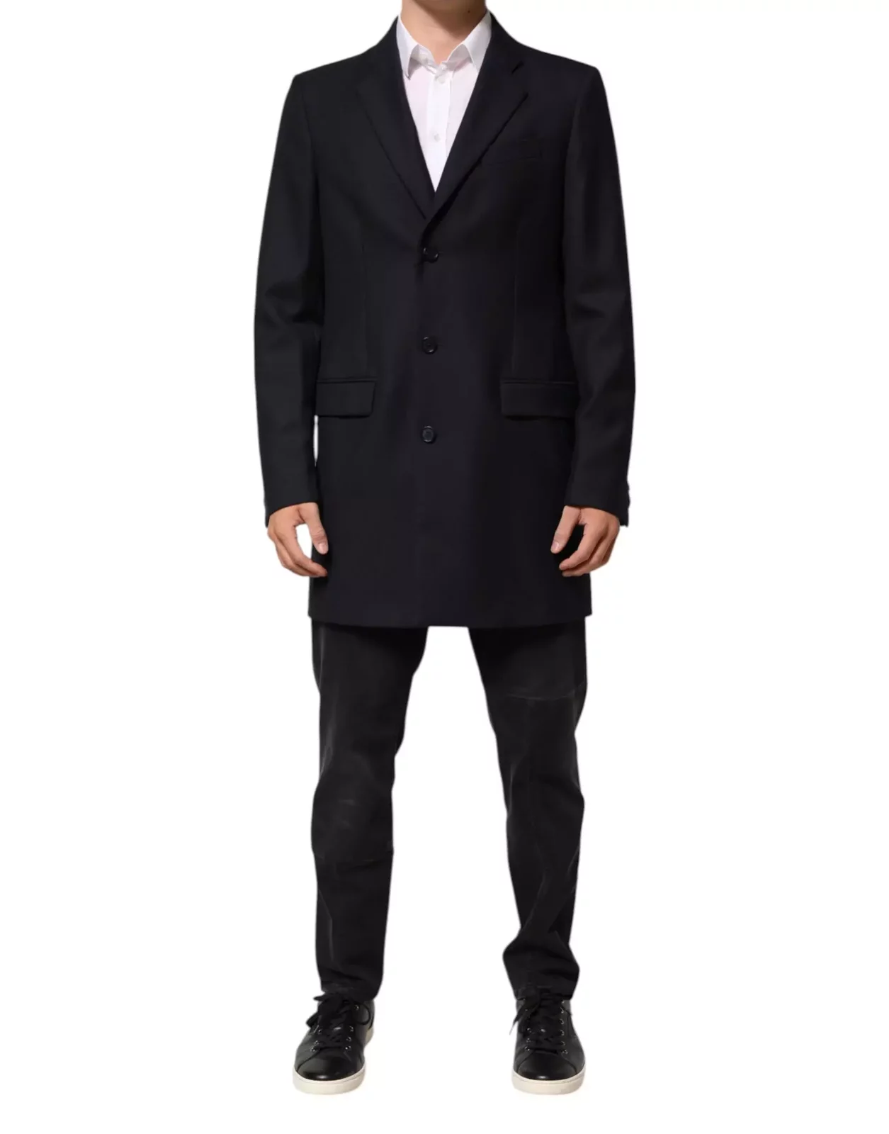 Wool Jacket Coat Blazer Suit - Blue / IT50 | L