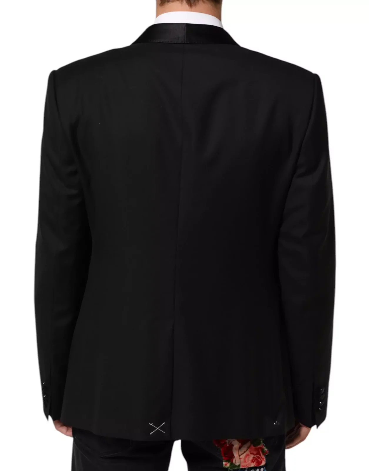 Wool Gold 1 Button Suit Blazer - Black / IT56 | XXL