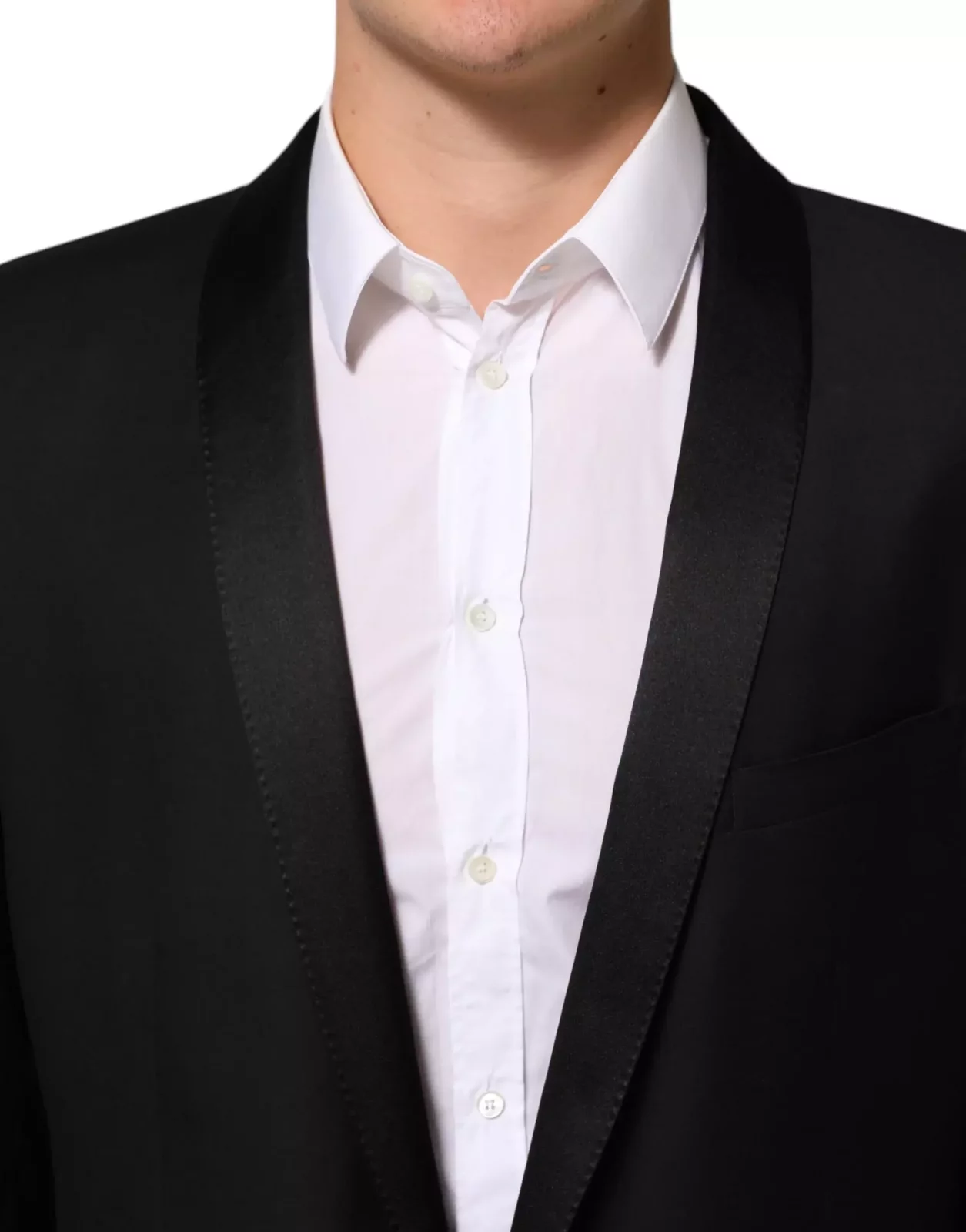 Wool Gold 1 Button Suit Blazer - Black / IT56 | XXL