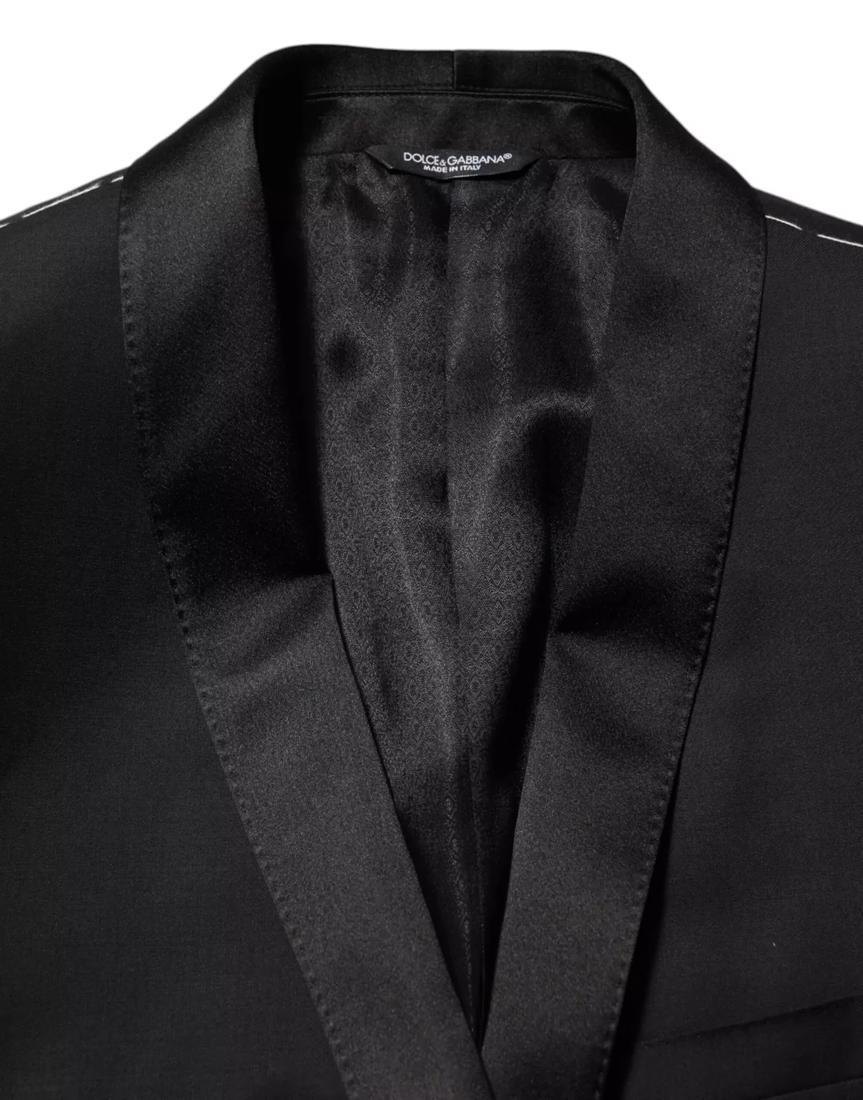 Wool Gold 1 Button Suit Blazer - Black / IT56 | XXL